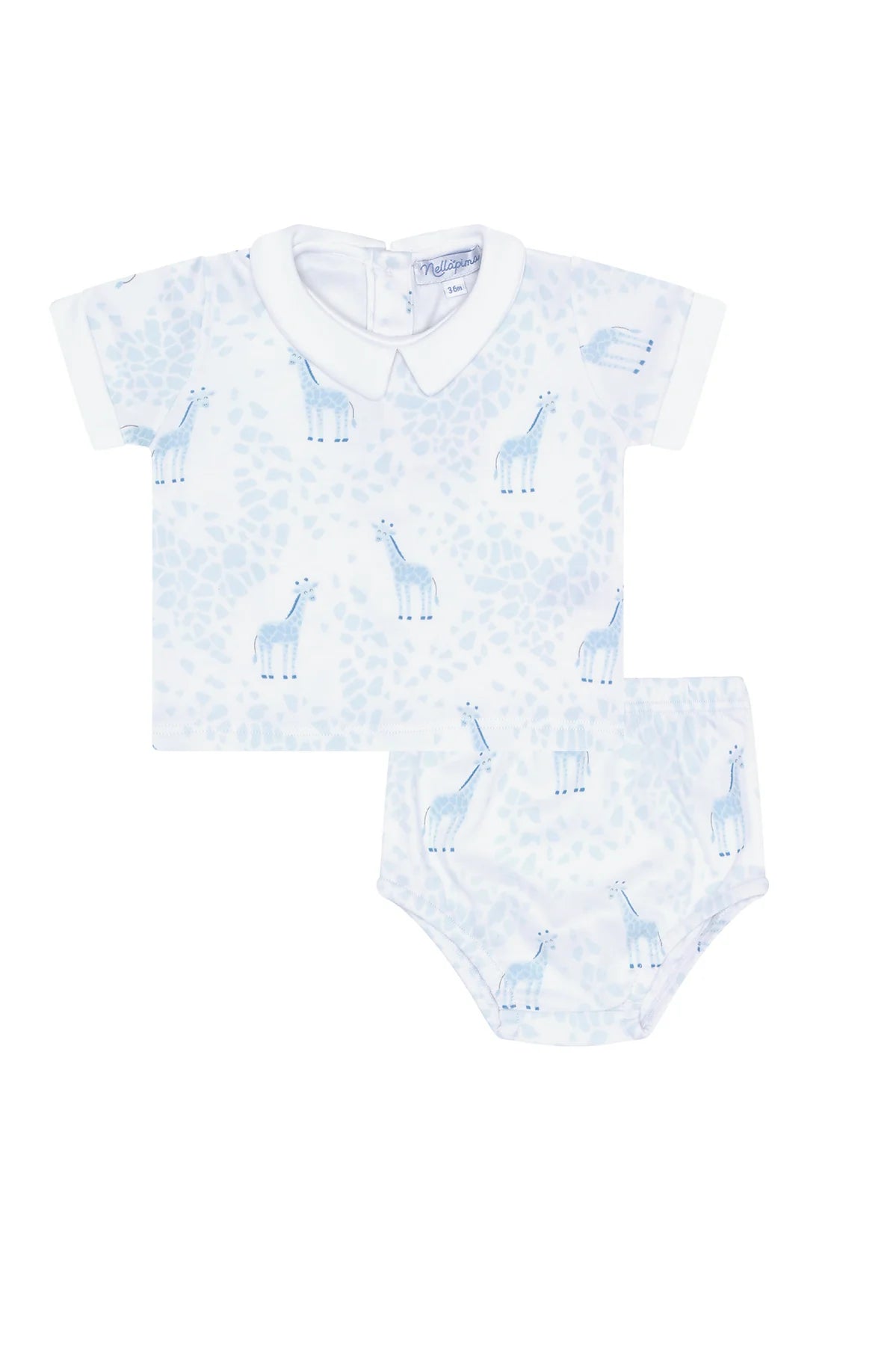 Blue Giraffe Diaper Set