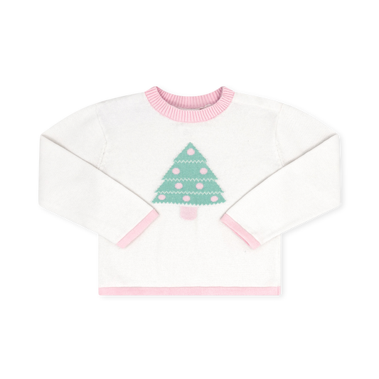 Cozy Up Sweater - Sterling White, Tree, Pink