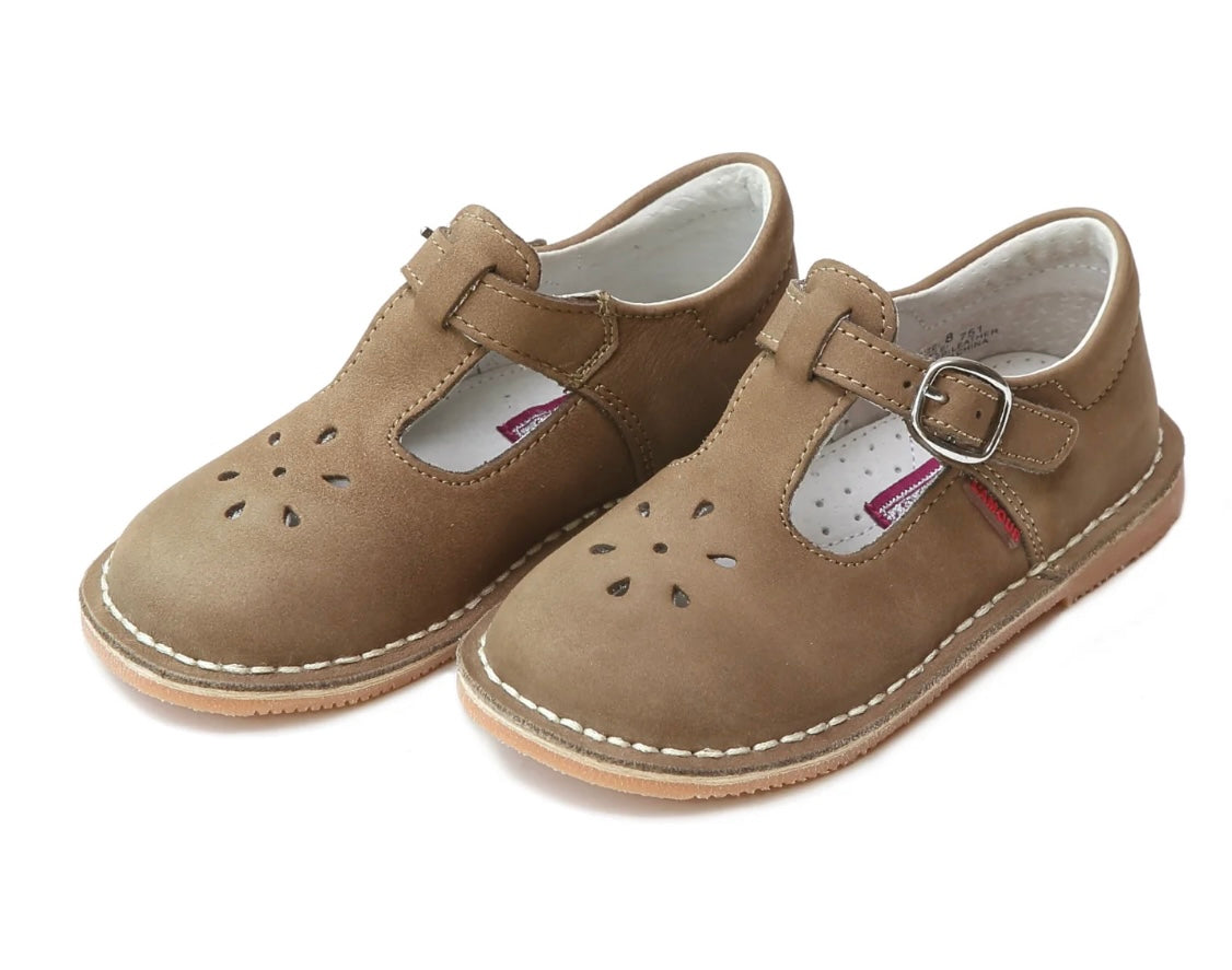 Joy Classic Nubuck Leather T-Strap Mary Jane - Nu Khaki