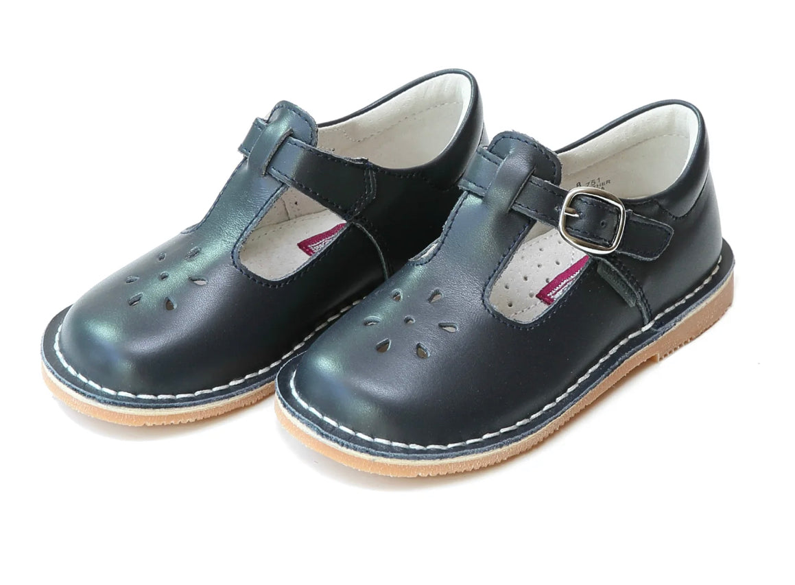 Joy Classic Leather T-Strap Mary Jane - Navy