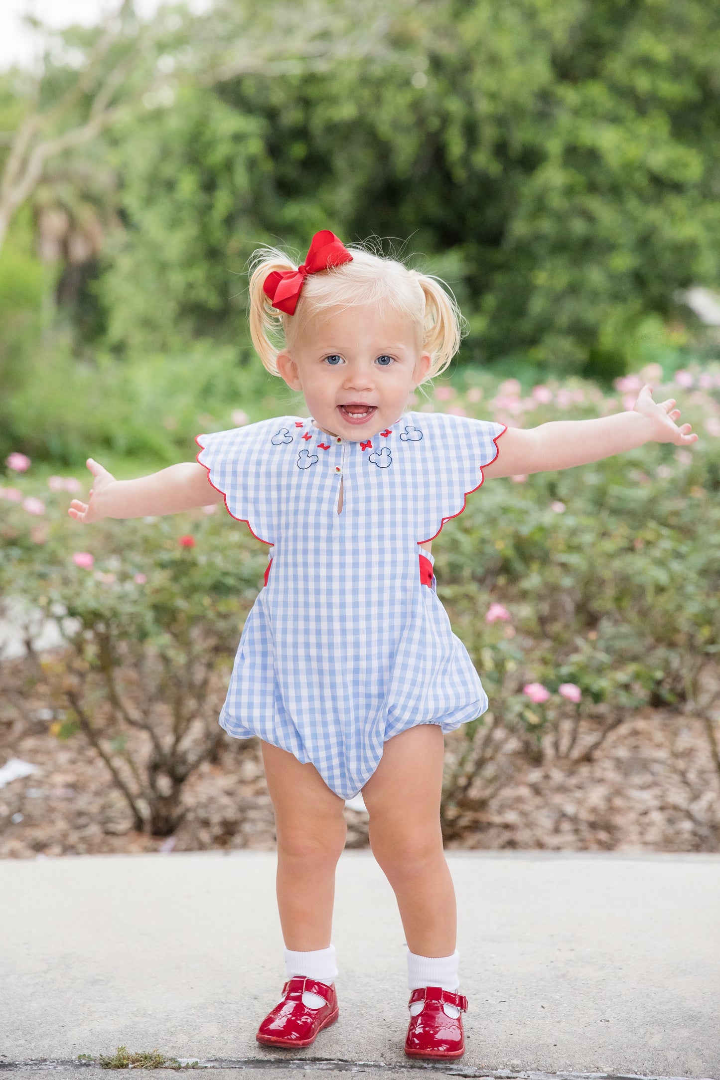 Mouse Ears Girl Bubble- Red/White/Blue