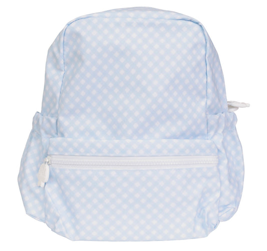 Apple of my Isla- Blue Gingham Backpack- Small