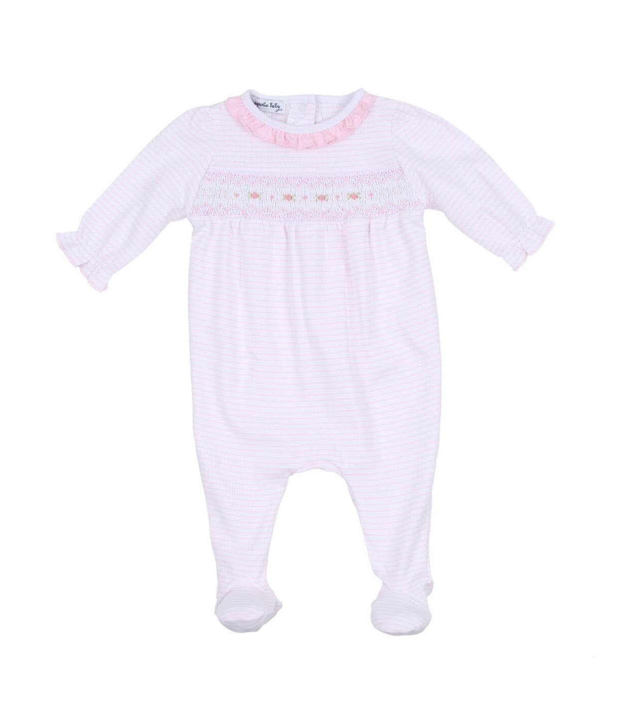 Pink Smocked Ruffle Footie