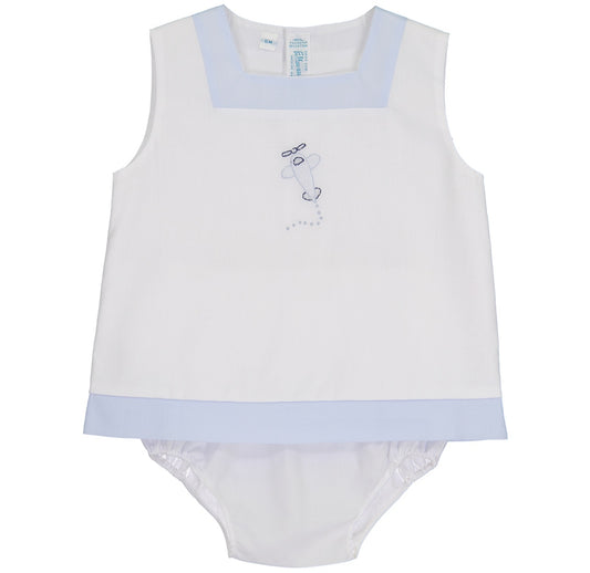 White/Blue Airplane Diaper Set