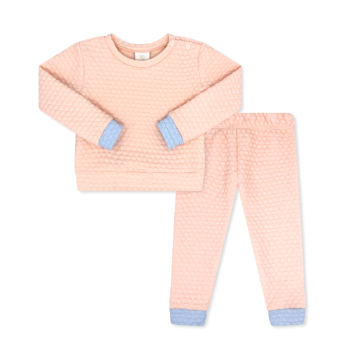 Pre Order Quilted Sweatsuit - Paris Pink Quilted, Windy Blue Quilted